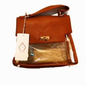 Clearly Handbags Stadium Approved Pebbled Leather Purse